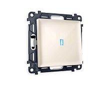 Комплект механизма 1-кл проходного выключателя AMBRELLA VOLT с подсветкой 10000K ALFA Бежевый глянец QUANT (AP3020, VM105, G29B) MA302040