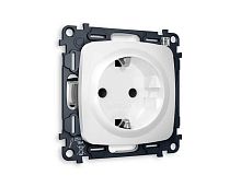 Комплект механизма электрической розетки AMBRELLA VOLT OMEGA Белый матовый с/з с шторками QUANT (OP1270, VM141) MO127010