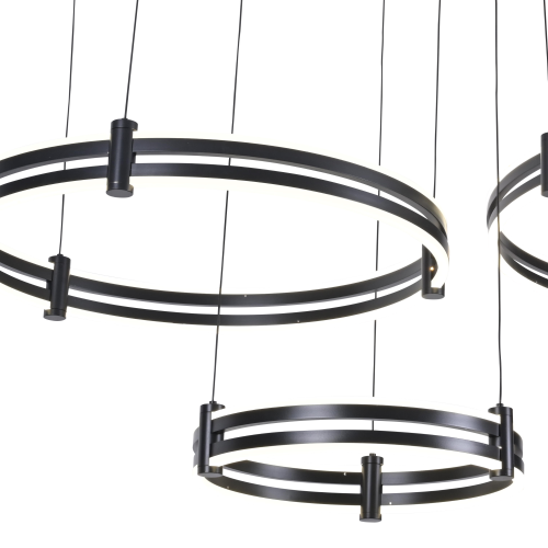 Люстра кольца черная LED 228Вт D80+60+40см Zortes DUBLE-R ZRS.27510.03 фото 4