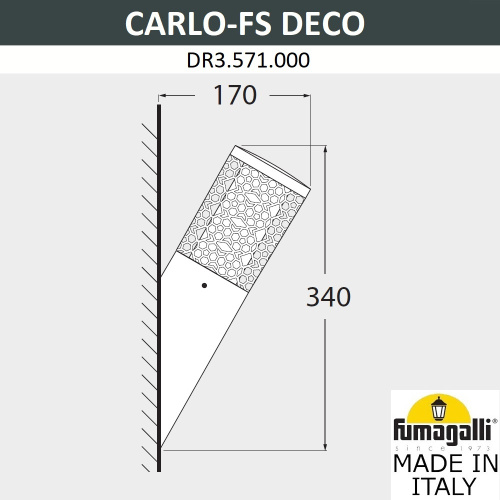 Fumagalli Светильник уличный настенныйк FUMAGALLI CARLO DECO-FS DR3.571.000.AXU1L фото 2 Fumagalli Светильник уличный настенныйк FUMAGALLI CARLO DECO-FS DR3.571.000.AXU1L фото 2