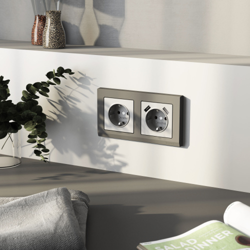 Рамка из поликарбоната на 2 поста Stark графит матовый W0021864 фото 6 Рамка из поликарбоната на 2 поста Stark графит матовый W0021864 фото 6