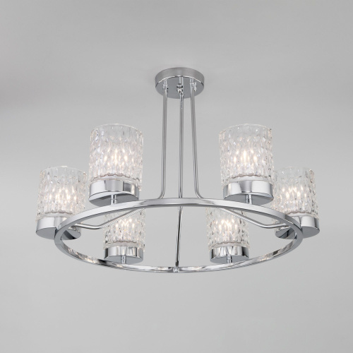 Потолочная люстра со стеклянными плафонами 60127/6 хром фото 3