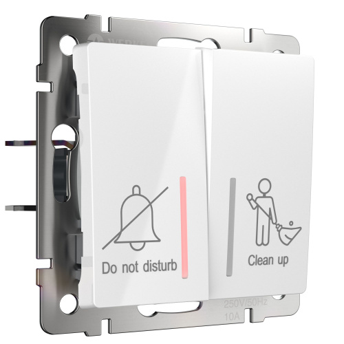 Выключатель двухклавишный для отелей (белый) W1120801 Выключатель двухклавишный для отелей (белый) W1120801