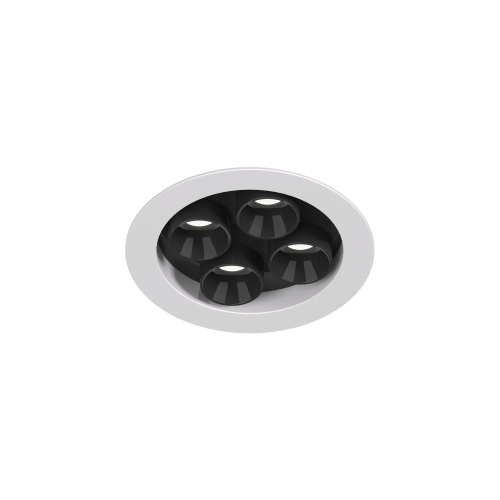 DK2510-WB Встраиваемый светильник SPACE со светодиодом d65 220V 8W 38° 4000К IP20 белый/черный алюминий фото 5