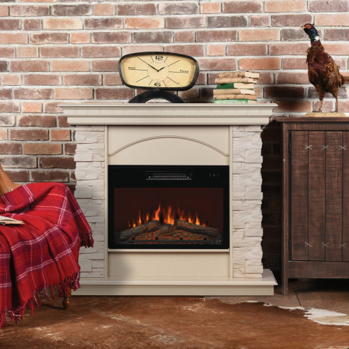 Каминокомплект ELFORD/РАЛЬФ Бежевый дуб с очагом Электроочаг KENDAL/КЕНДАЛ 24 фото 3