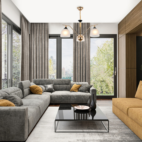 Подвесной светильник Escada 2123/3P E27*40W Gold/Black фото 2