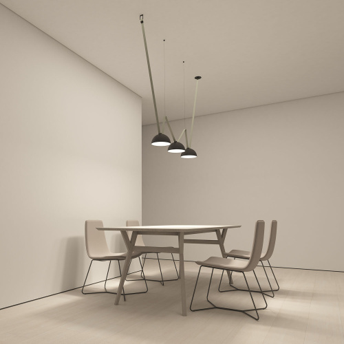 DK5560-BK Cветильник для трека-ремня Belty, серия Flow со светодиодом, D220*H117мм, 48V DC, 24W, RA90, 120°, 4000K, IP20, черный, алюминий фото 2