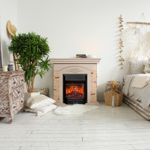 Каминокомплект NEAPOLIS/ЛАНКАСТЕР Слоновая кость с очагом Электроочаг MAJESTIC LUX/МАДЖЕСТИК фото 7