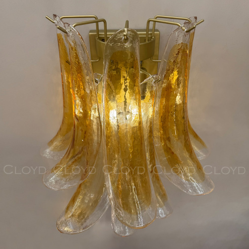 Бра Cloyd AZORES-C W2 / выс. 42 см - латунь светл. - янтарное стекло (арт.20472) фото 4