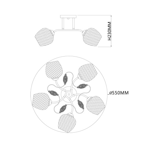 Потолочный светильник Escada 1108/5PL E27*40W Chrome фото 2 Потолочный светильник Escada 1108/5PL E27*40W Chrome фото 2