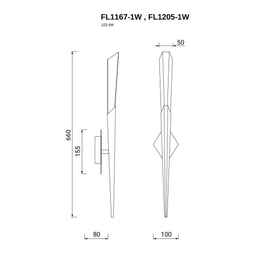 Бра Unico Silver FL1205-1W фото 7