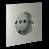 Накладка для розетки с заземлением и защитными шторками S70 (сталь) Voltum VLS000705