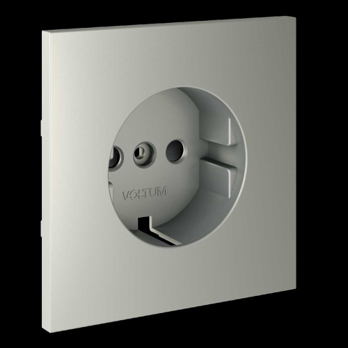 Накладка для розетки с заземлением и защитными шторками S70 (сталь) Voltum VLS000705 Накладка для розетки с заземлением и защитными шторками S70 (сталь) Voltum VLS000705
