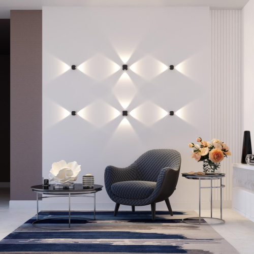 4222/8WL HIGHTECH ODL21 333 черн/металл Настенный светильник IP54 LED 8W 716Лм 3200K 70° MIKO фото 2 4222/8WL HIGHTECH ODL21 333 черн/металл Настенный светильник IP54 LED 8W 716Лм 3200K 70° MIKO фото 2