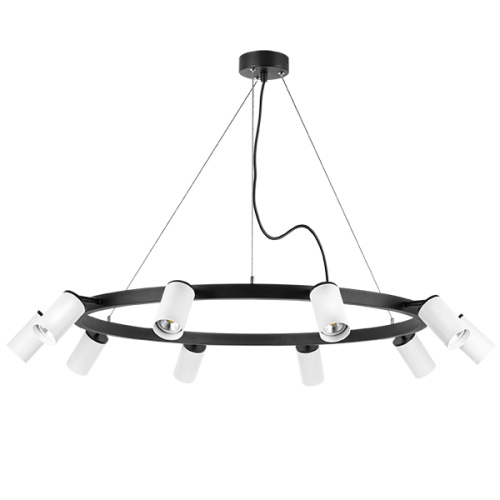 LR020360 Люстра RULLO 10х50W GU10 ЧЕРНЫЙ/БЕЛЫЙ (571020+214436-10) фото 2