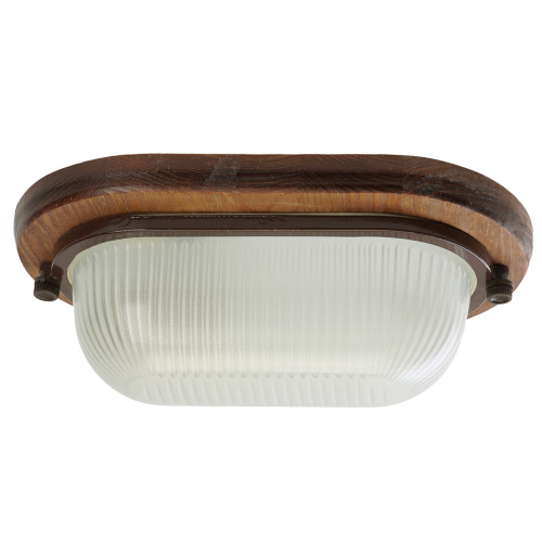 Светильник накладной IP54, 220V 60Вт Е27, дерево, орех, овал НБО 04-60-021 фото 3