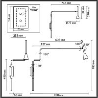 7032/1W HIGHTECH ODL25 271 Настенный светильник с выкл. бронзовый/металл IP20 GU10 LED 9W 220V IZZY