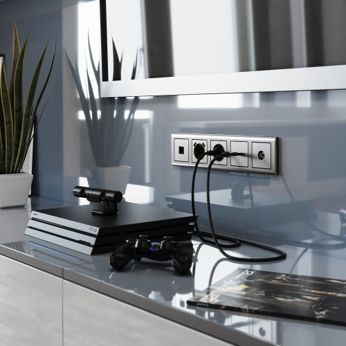 Накладка для розетки HDMI (глянцевый никель) WL02-HDMI-CP фото 2