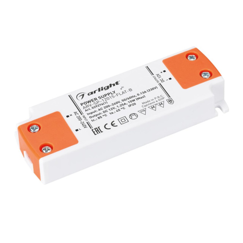 Блок питания ARV-SP-12015-FLAT-B (12V, 1.25A, 15W) Arlight 029276(1) Блок питания ARV-SP-12015-FLAT-B (12V, 1.25A, 15W) Arlight 029276(1)