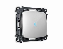 Комплект механизма 1-кл выключателя AMBRELLA VOLT с подсветкой 10000K OMEGA Серебро глянец QUANT (OP4020, VM101, G17B) MO402020