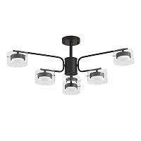 8349/6C COMFI LN26 232 черный/прозрачный, металл/стекло Светильник потолочный LED GX53 6*7W 220V NATALINA