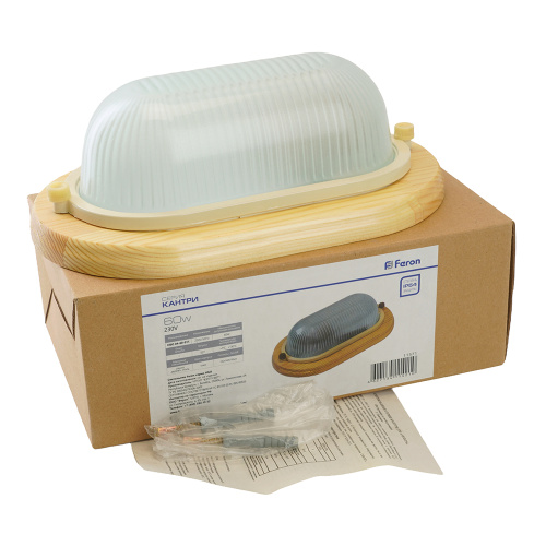 Светильник накладной IP54, 220V 60Вт Е27, дерево, клен, овал НБО 04-60-011 фото 9