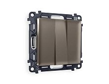 Комплект механизма 3-кл выключателя AMBRELLA VOLT ALFA Темная бронза матовый 10A-250V QUANT (AP6350, VM133) MA635010