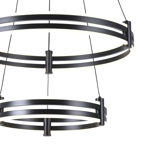Люстра подвесная каскадная черная LED 125Вт D60+40см Zortes DUBLE-R ZRS.30514.09 фото 3
