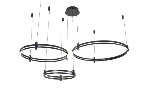 Люстра кольца черная LED 228Вт D80+60+40см Zortes DUBLE-R ZRS.27510.03 фото 6