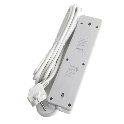 Сетевой фильтр 4-местный с/з STEKKER HM20-41-02 3x1мм2, 1,8 м, серия Optima, белый фото 7