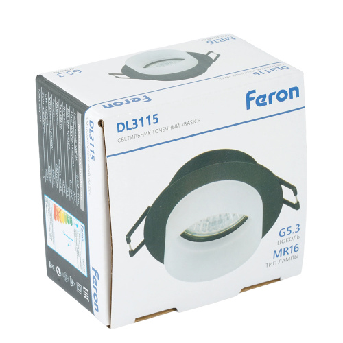 Светильник встраиваемый Feron DL3115 потолочный MR16 G5.3 черный фото 5