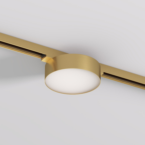 DK5762-SB Светильник для трека SHINE FLOW со светодиодом, D95*H28, 48V DC, 8W, RA?90, 3000K, IP20, сатинированная латунь, алюминий фото 3