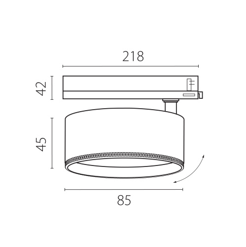 A5536TRIAC Светильник ALTA PRO для трековой системы Quattro с управлением TRIAC LED 15W 1700LM 36G БЕЛЫЙ 3000K с адаптером (215536 + 594056) фото 4