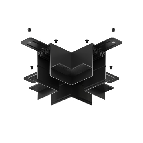 TR2114-BK Коннектор трека SMART для ГКЛ , \"X\" образный, механический , черный фото 3