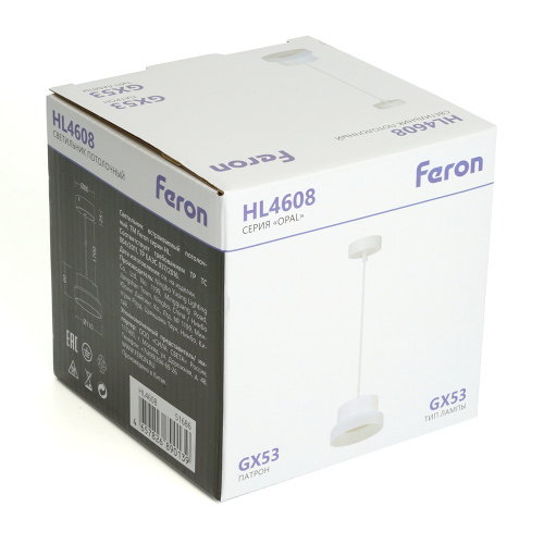 Светильник потолочный Feron Barrel HL4608 OPAL levitation 12W, 230V, GX53, белый, на подвесе 1,7 м фото 14