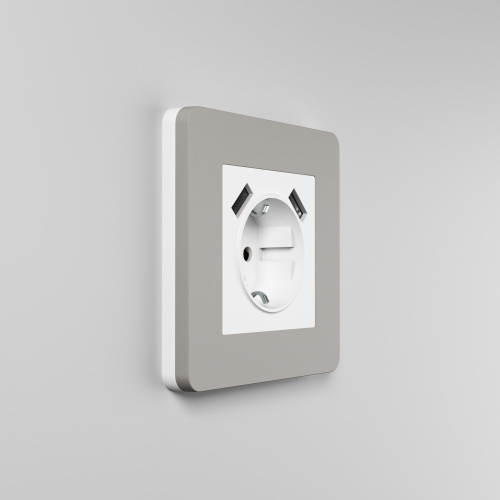 Рамка из поликарбоната на 1 пост Split дымчатый/белый, soft-touch W0013067 фото 4 Рамка из поликарбоната на 1 пост Split дымчатый/белый, soft-touch W0013067 фото 4