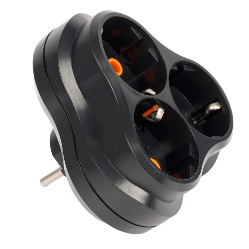 Разветвитель сетевой 3-местный с/з STEKKER ADP16-23-21, 250V, 16A, ABS пластик, черный фото 6