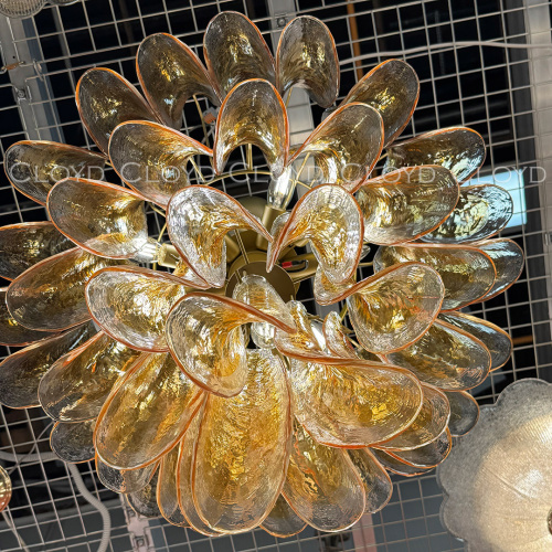 Люстра Cloyd AZORES-C C10 / Ø65 см - латунь светл. - янтарное стекло (арт.11653) фото 4