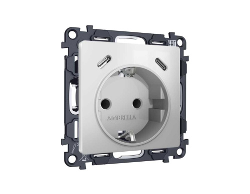 Комплект механизма электрической розетки 2USB С+C 20W с/з на винтовых зажимах 16A-250V ALFA Серебро глянец QUANT (AP4105, VM165) MA410510 Комплект механизма электрической розетки 2USB С+C 20W с/з на винтовых зажимах 16A-250V ALFA Серебро глянец QUANT (AP4105, VM165) MA410510