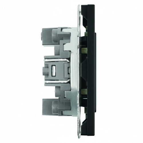 Розетка TV + компьютерная RJ-45 (механизм), STEKKER, RST00-5106-05, серия Эмили, черный уголь, soft touch фото 5