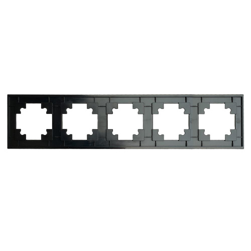 Рамка 5-местная, стекло, STEKKER, GFR00-7005-05М,серия Катрин, черный матовый фото 5