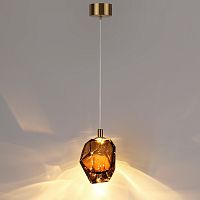 7112/4LB L-VISION ODL25 Подвесной светильник бронзовый/коньячн. стекло/металл IP20 LED 4W 300Лм 3000K 200° 220V GEMME