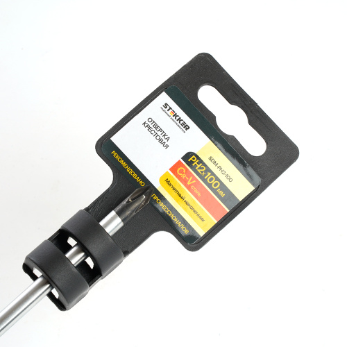 Отвертка крестовая STEKKER Ph 2 х 100 мм, Cr-V, SDM-PH2-100 фото 3