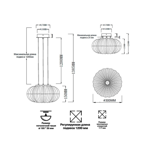 7720/24L PIKO LED SN 570 Светильник металл/стекло/прозрачный/золотой LED 24Вт 3000-6500K D300 IP20 пульт ДУ ANGELO фото 4