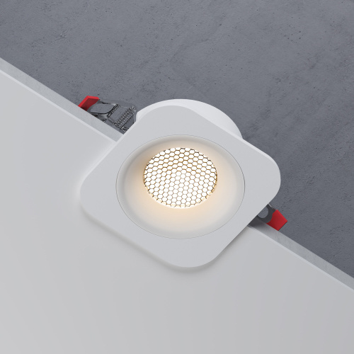 Светильник встраиваемый с антибликовой решеткой Tetro 10W 3000K белый IP44 15276/LED фото 2 Светильник встраиваемый с антибликовой решеткой Tetro 10W 3000K белый IP44 15276/LED фото 2
