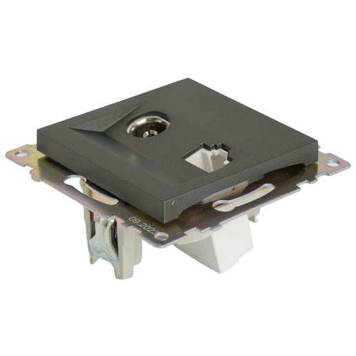 Розетка TV + компьютерная RJ-45 (механизм), серия Катрин, графит, GLS00-7106-06 фото 8