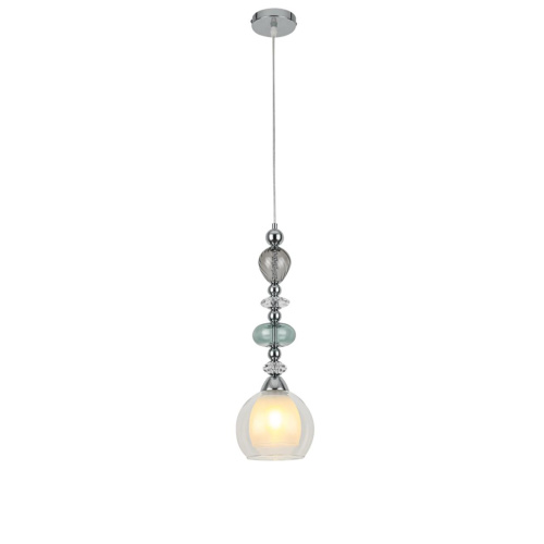 8294/1A MODERNI LN26 367 хром/белый/прозрачный, металл/стекло/хрусталь Подвес E27 1*60W 220V GANNA фото 5 8294/1A MODERNI LN26 367 хром/белый/прозрачный, металл/стекло/хрусталь Подвес E27 1*60W 220V GANNA фото 5