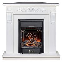 Электрокамин RealFlame Dominica Corner DN белый матовый с очагом Majestic Lux Black