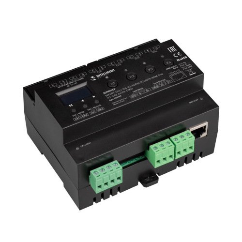 INTELLIGENT ARLIGHT Диммер SMART-DALI-104-82-RGBW-DT6/DT8-RDM-DIN (12-48V, 4x12A, DMX) (IARL, IP20 Пластик, 5 лет) 058998 INTELLIGENT ARLIGHT Диммер SMART-DALI-104-82-RGBW-DT6/DT8-RDM-DIN (12-48V, 4x12A, DMX) (IARL, IP20 Пластик, 5 лет) 058998