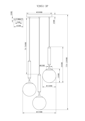 Подвесной светильник Moderli V2851-3P Host фото 2